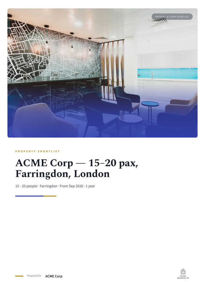 The cover of the report’s PDF: the shortlist title over a photo of the first option
